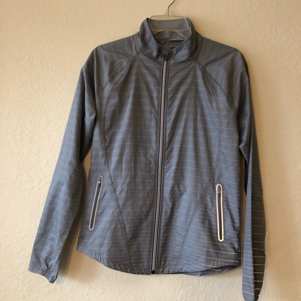 Athleta light grey weight running jacket